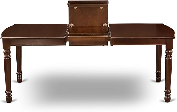East West Furniture DODA9-MAH-27 9 Piece Dining Set Includes a Rectangle Kitchen Table with Butterfly Leaf and 8 Polyester Fabric Upholstered Chairs, 42x78 Inch, Mahogany