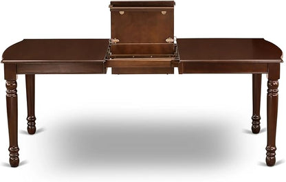 East West Furniture DODA9-MAH-27 9 Piece Dining Set Includes a Rectangle Kitchen Table with Butterfly Leaf and 8 Polyester Fabric Upholstered Chairs, 42x78 Inch, Mahogany