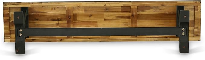 East West Furniture V677DR124-6 6 Piece Dining Table Set Contains a Rectangle Wooden Table with V-Legs and 4 Black Color Linen Fabric Parson Chairs with a Bench, 40x72 Inch, Multi-Color