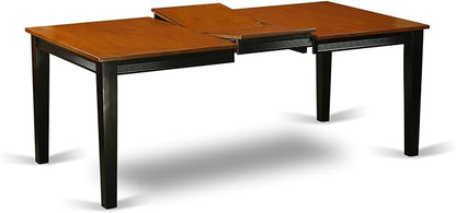 East West Furniture QUNO7-BCH-W 7 Piece Dining Room Table Set Consist of a Rectangle Kitchen Table with Butterfly Leaf and 6 Dining Chairs, 40x78 Inch, Black & Cherry
