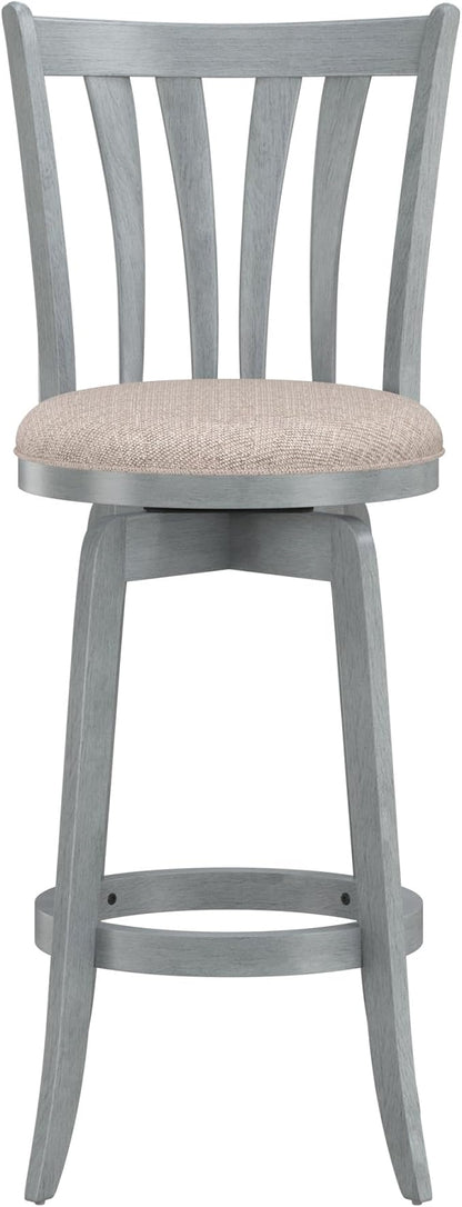 Hillsdale Furniture Savana Wood Bar Height Stool, 30" high, Blue Wire Brush