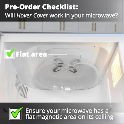 Magnetic Splatter Cover, 12-Inch Clear BPA-Free Food Lid, Vented Plate Guard with Steam Vents, Anti-Splash Microwave Lid, Dishwasher Safe, Space-Saving Magnetic Storage - Graphite