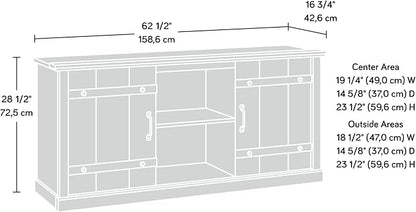 Sauder Misc Entertainment Farmhouse TV Stand, for TVs up to 70", Raven Oak Finish