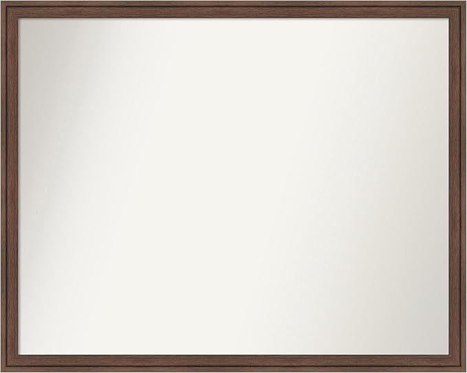 Amanti Art Brown Bathroom Mirror for Over Sink, 24x30 Florence Light Brown Rectangle Vanity Mirror, Large Casual Frame, Hangs Horizonally and Vertically, Bathroom Wall Decor, Non-Beveled Edge
