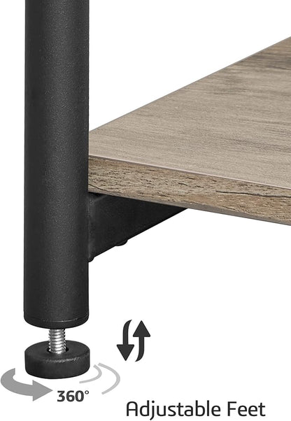 TUTOTAK End Table with Charging Station, Nightstand, 3-Tier Couch Side Table with USB Ports and Outlets, Bedside Table for Small Space, Living Room TB01BG026