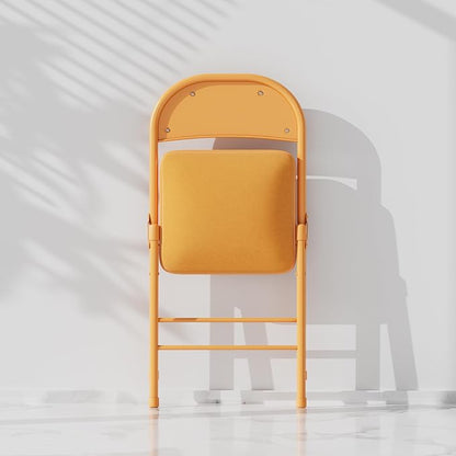 VECELO 4-Pack Folding Chairs Portable Metal with Ultra Soft Fabric Padded Cushion Seats for Home Office Events Wedding Party, Orange