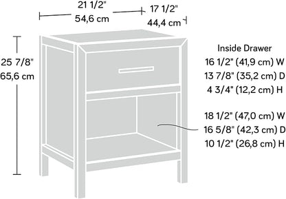 Sauder Pacific View Bedroom Night Stand, Spacious Storage, 1 Drawer Nightstand, Prime Oak Finish