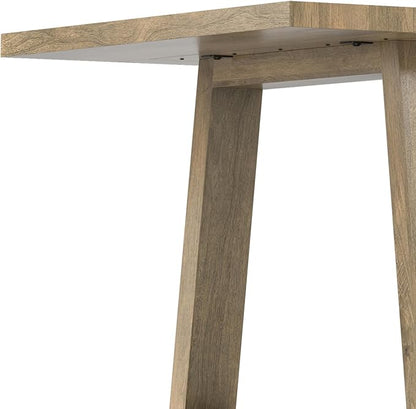 SIMPLIHOME Whitley Dining Table - 72 inch Wide Solid Mango Rectangular Kitchen Table with Trestle Base in Grey Wash, Modern Farmhouse Style for Dining Room or Family Room, Seats 6