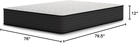 Signature Design by Ashley Limited Edition Firm 12 Inch Hybrid Mattress with Gel Memory Foam and Edge Support for Cool Sleep and Pressure Relief, King, Fiberglass Free, Mattress In A Box