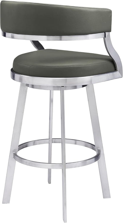 Saturn Bar Stool, 26" Counter Height, Gray