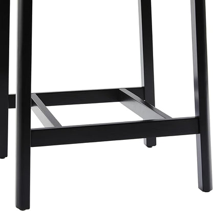 Walker Edison 2-Piece Minimalist Solid Wood Counter Stool, Set of 2, Black