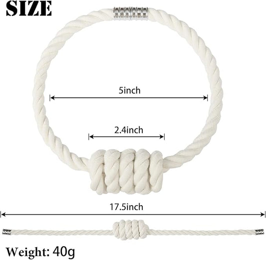 BEL AVENIR Magnetic Cotton Curtain Tiebacks, Decorative Drapery Holdbacks Modern Woven Tie-Backs with Exquisite Knot (Cotton, 2 Pack)