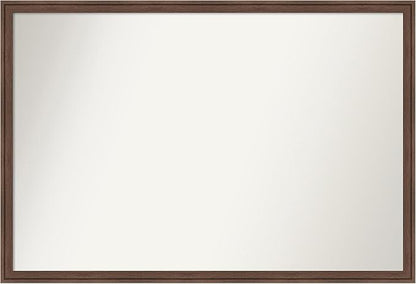 Amanti Art Brown Bathroom Mirror for Over Sink, 26x38 Florence Light Brown Rectangle Vanity Mirror, Large Casual Frame, Hangs Horizonally and Vertically, Bathroom Wall Decor, Non-Beveled Edge