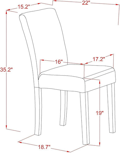 East West Furniture CAAB7-OAK-04 7 Piece Modern Dining Table Set Consist of a Rectangle Wooden Table and 6 Light Tan Linen Fabric Upholstered Chairs, 36x60 Inch, Oak