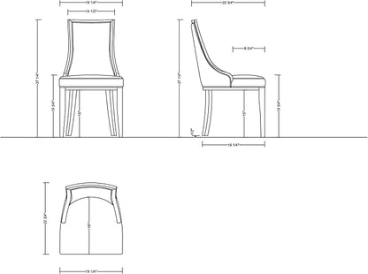Manhattan Comfort Grand Faux Leather 8-Piece Dining Chairs in Light Grey