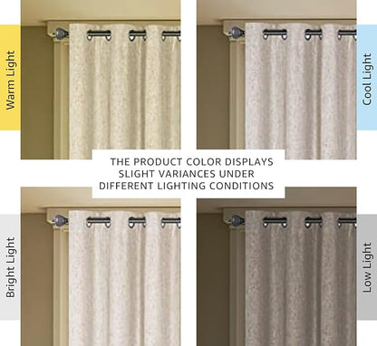H.VERSAILTEX Blackout Curtains Durable Thick Textured Polyester Blackout Patio Door Curtain Anti Rust Grommet Extra Wide Sliding Door Curtain Panel, W100 x L96 inch - Natural