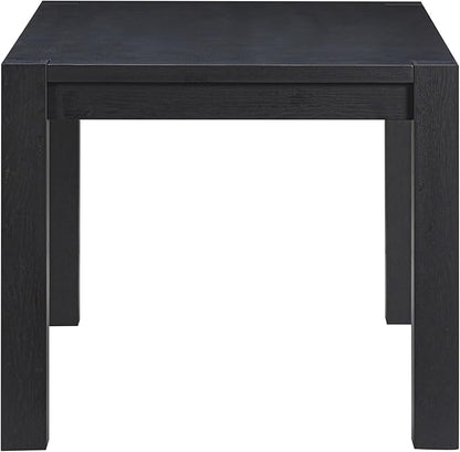 NTC Block 55 Inch Modern Farmhouse Dining Table, Rectangular Dinner Table for Dining Room, Living Room Furniture, Effortless Assembly, Burnt Black