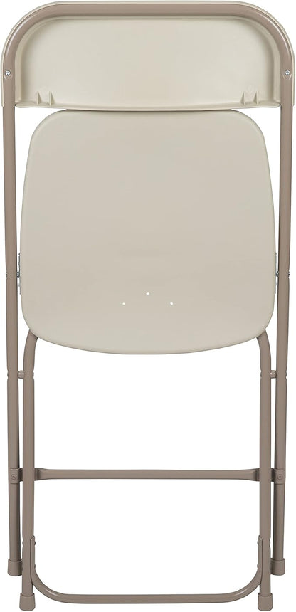 Flash Furniture Hercules Series Plastic Folding Chair - Beige - 4 Pack 650LB Weight Capacity Comfortable Event Chair-Lightweight Folding Chair