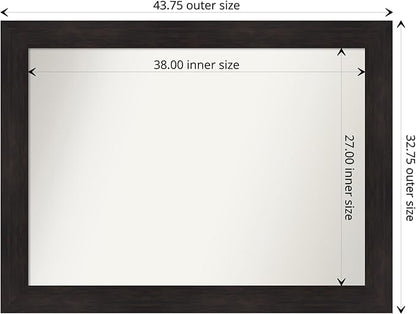 Amanti Art Silver Bathroom Mirror for Over Sink, 29x40 Florence Silver Rectangle Vanity Mirror, X-Large Casual Frame, Hangs Horizonally and Vertically, Bathroom Wall Decor, Non-Beveled Edge