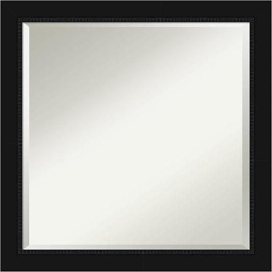 Amanti Art Black Bathroom Mirror for Over Sink, 23x23 Avon Black Square Vanity Mirror, Medium Casual Frame, Hangs Horizonally and Vertically, Bathroom Wall Decor, Beveled Edge
