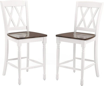 Crosley Furniture Shelby Wood X Back Counter Height Bar Stools Set of 2
