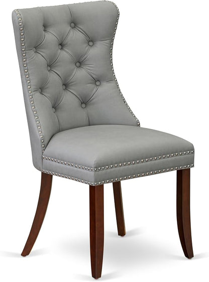 East West Furniture DODA9-MAH-27 9 Piece Dining Set Includes a Rectangle Kitchen Table with Butterfly Leaf and 8 Polyester Fabric Upholstered Chairs, 42x78 Inch, Mahogany