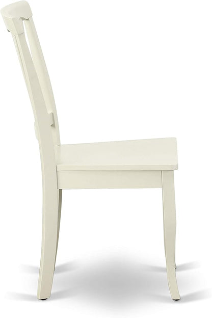 East West Furniture LGAV7-LWH-W 7 Piece Dining Room Table Set Consist of a Rectangle Kitchen Table with Butterfly Leaf and 6 Dining Chairs, 42x84 Inch, Linen White