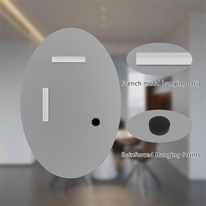 Oval Bathroom Mirror, 20X30 inch Oval Frameless Mirror, Frameless Mirrors for Bathroom,Beveled Bathroom Mirror.