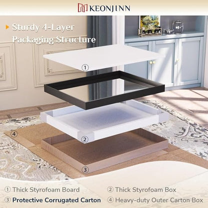 Keonjinn Black Mirror for Bathroom 20 x 30 Inch Brushed Framed Mirror, Rectangle Wall Mount Mirror Square Corner Modern Farmhouse Decorative Bathroom Vanity Mirror for Over Sink(Horizontal/Vertical)