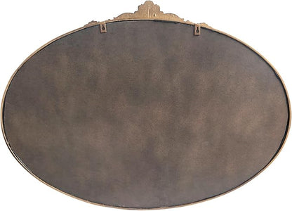 WAMIRRO Oval Mirror,Gold Traditional Vintage Ornate Baroque Mirrors,Antique Brass Mirrors for Entryway/Fireplace/Living Room/Hallway/Bathroom.36“X24“Gold
