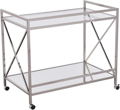 SEI FURNITURE Southern Enterprises Maxton Bar cart, Polished Silver