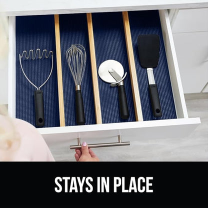 GORILLA GRIP powerGRIP Drawer Shelf and Cabinet Liner, Thick Strong Hold, Non-Adhesive Liners Protect Kitchen Cabinets and Cupboard, Bathroom Drawers, Easy Install, Breathable Mat, 20" x20', Navy Blue