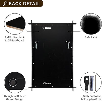 Andy Star 30x40 Inch Black Bathroom Vanity Mirror, Large Vintage Cross Corner Mirror Unique Industrial Minimalist for Home Decor in 1’’ Stainless Steel Metal Frame Wall Mounted Vertical/Horizontal