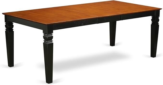 East West Furniture LGKE5-BCH-LC 5 Piece Dinette Set for 4 Includes a Rectangle Dining Room Table with Butterfly Leaf and 4 Faux Leather Kitchen Dining Chairs, 42x84 Inch, Black & Cherry