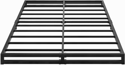 6 Inch Full Size Bed Frame No Box Spring Needed, Heavy Duty Metal Platform Beds with Sturdy Steal Slats for Mattress Foundation, Easy Assembly, Noise Free, Black