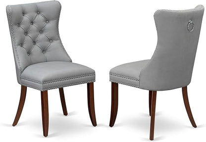 East West Furniture DODA9-MAH-27 9 Piece Dining Set Includes a Rectangle Kitchen Table with Butterfly Leaf and 8 Polyester Fabric Upholstered Chairs, 42x78 Inch, Mahogany