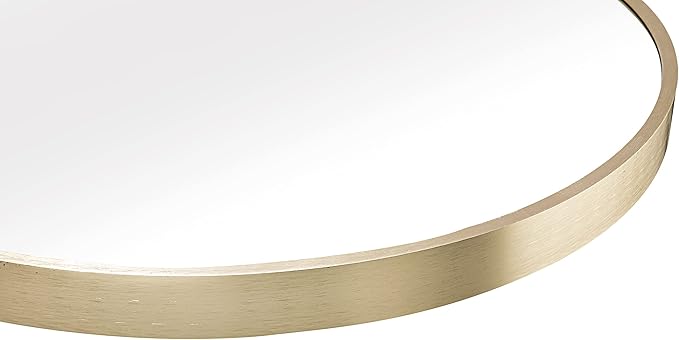 FrameWorks 28" Deluxe Contemporary Brass Gold Circular Aluminum Mirror