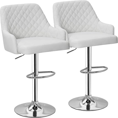 VECELO Adjustable Bar Stools Set of 2, Bar Height Stools for Kitchen Counter