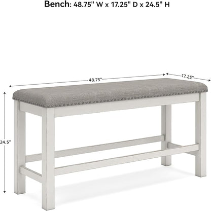 Signature Design by Ashley Robbinsdale 49" Counter Height Dining Bench, Antique White