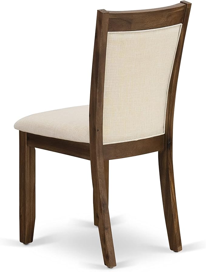 East West Furniture X777MZN32-7 7 Piece Kitchen Table Set Consist of a Rectangle Dining Table with X-Legs and 6 Light Beige Linen Fabric Parson Dining Chairs, 40x72 Inch, Multi-Color