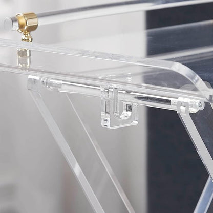 LIKENOW Furniture Acrylic Folding Tray Tables for Living Room,Bedroom,Lobby,Clear Small Side Tables with Handle for Coffee,Drink,Food,Snack,Modern Foldable Lucite End Table with X Leg for Decor