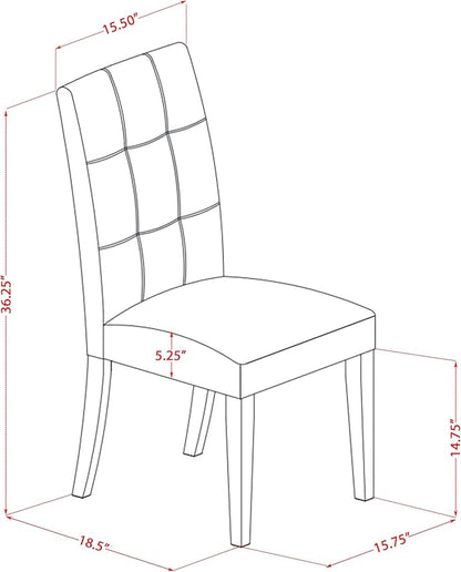 East West Furniture DLAS3-WHI-41 3 Piece Dining Table Set consists A Wooden Table and 2 Platinum Gray Polyester Fabric Kitchen Chairs with Stylish Back- Linen White Finish
