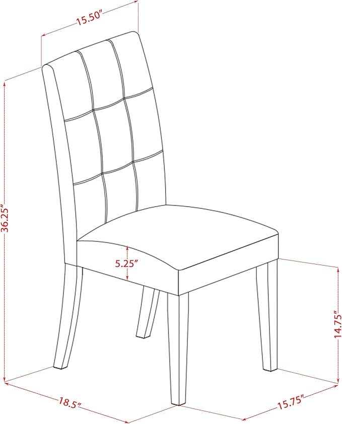 East West Furniture ANAS5-LWH-41 5 Piece Dining Table Set contain A Dinner Table and 4 Platinum Gray Polyester Fabric Kitchen Chairs with Stylish Back- Linen White Finish