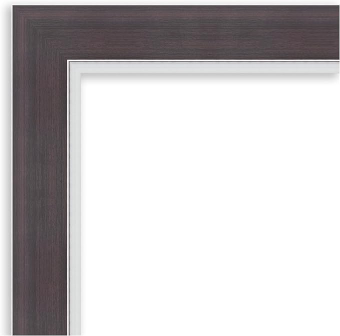 Amanti Art Brown Wall Mirror 26x26 Ellie Brown Silver Square Bathroom Mirror for Wall Decor Living Room, Medium Modern Frame, Hangs Horizonally and Vertically, Bathroom Decor, Beveled Edge