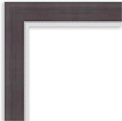 Amanti Art Brown Wall Mirror 30x42 Ellie Brown Silver Rectangle Bathroom Mirror for Wall Decor Living Room, Large Modern Frame, Hangs Horizonally and Vertically, Bathroom Decor, Beveled Edge