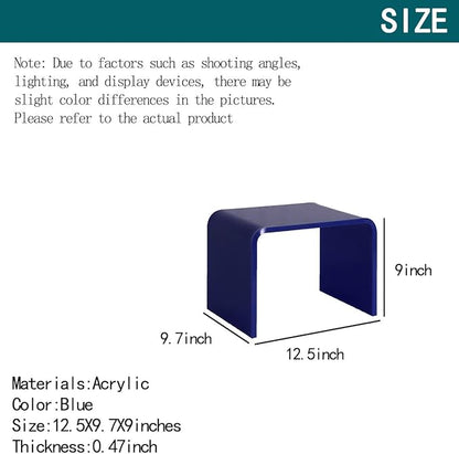Acrylic Kids' Step Stool – Small Footstool for Bathroom, Kitchen & Bedroom, 12.5”x9.7”x9”, Holds 200lbs, Multi-Use as Toilet Stool, Shower/Water-Resistant Stool, Seating and Placing Items (Blue)