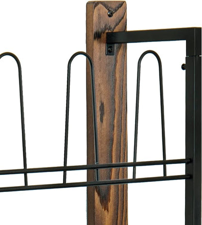 MyGift Premium Black Metal Hanging Wall Shoe Rack for Walk in Closet, Mudroom and Entryway, Wall Mounted Space Saving Boot and Shoe Rack Organizer, Holds 9 Pairs (Solid Wood, 9 Pairs)