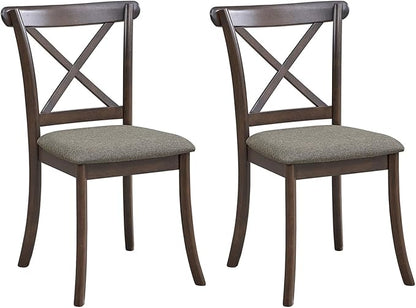 Wooden Dining Chairs Set of 2, Kitchen Chairs Upholstered Dining Chair, Farmhouse Dining Chairs for Dining Table, Max Load 300 Lbs,Dark Brown