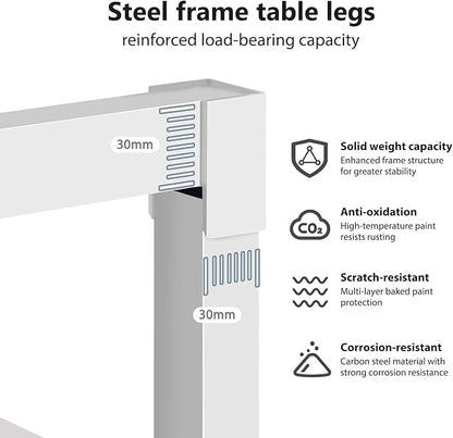 DlandHome 71 inches X-Large Computer Desk, Composite Wood Board, Decent and Steady Home Office Desk/Workstation/Table,White,23.6Wide