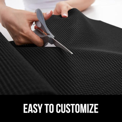 GORILLA GRIP powerGRIP Drawer Shelf and Cabinet Liner, Thick Strong Hold, Non-Adhesive Liners Protect Kitchen Cabinets and Cupboard, Bathroom Drawers, Easy Install, Breathable Mat, 20" x10', Black